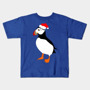 Farne Island Christmas Puffin in a Santa hat Kids T-Shirt